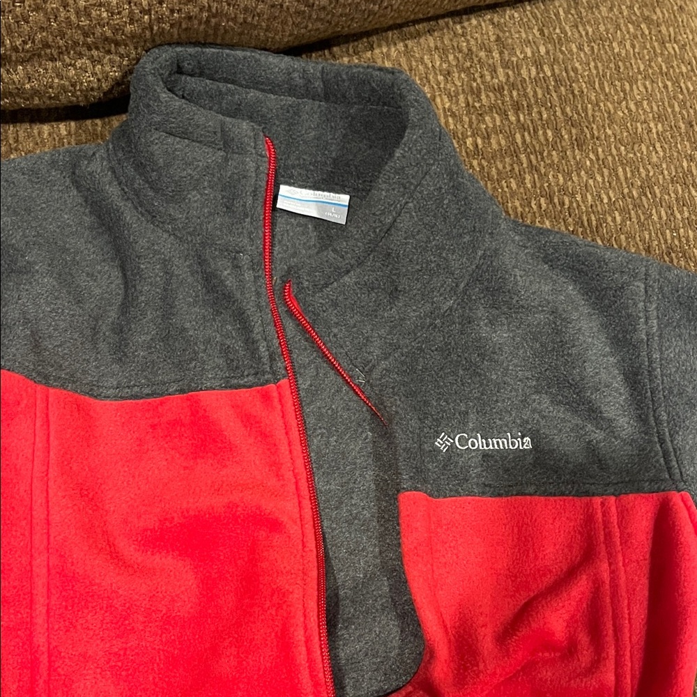 Columbia Charcoal and Crimson Fleece Jacket